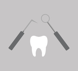 flat logo dental. Treatment of diseased teeth - hygiene and oral care.
