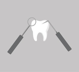 Dental care icon. Treatment of diseased teeth - hygiene and oral care.