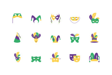 Isolated mardi gras icon set vector design © djvstock