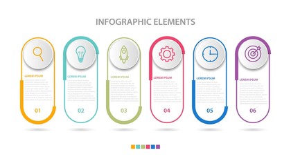 Presentation business infographic template with 6 options