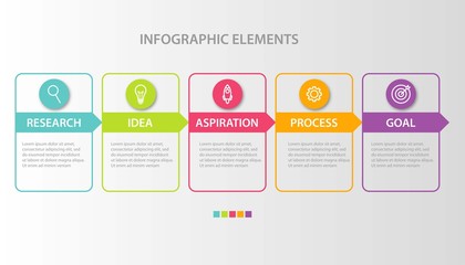 Presentation business infographic template with 5 options