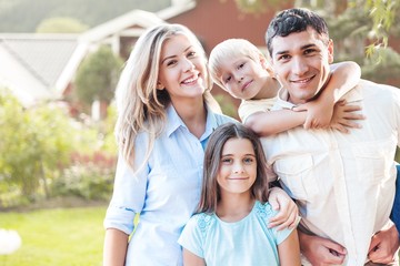 Beautiful smiling Lovely family on background