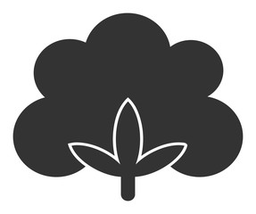 Cotton flower vector icon. Flat Cotton flower symbol is isolated on a white background.