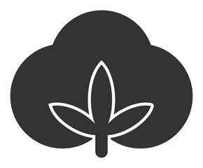 Cotton vector icon. Flat Cotton symbol is isolated on a white background.