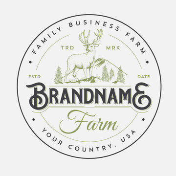 Family farm logo design vector