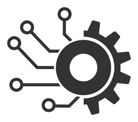 Digital mechanics vector icon. Flat Digital mechanics pictogram is isolated on a white background.
