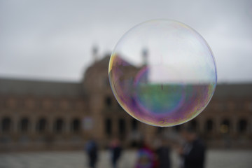 soap bubbles in the sky