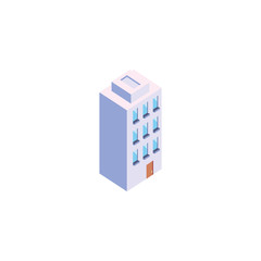 Isolated isometric white city building vector design
