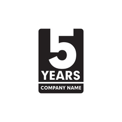 5th year anniversary logo design template