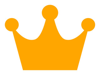 Gold crown vector icon. Flat Gold crown symbol is isolated on a white background.