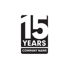 15th year anniversary emblem logo design