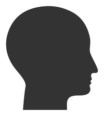 Human head vector icon. Flat Human head symbol is isolated on a white background.