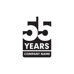 55th year anniversary emblem logo design