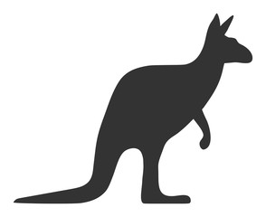 Kangaroo vector icon. Flat Kangaroo pictogram is isolated on a white background.