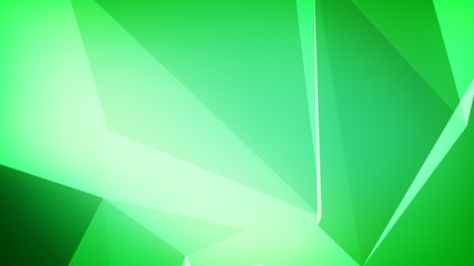 Obraz premium Green color of triangles connected with each other. 3d illustration.