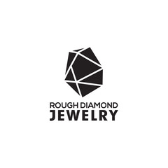 Raw rough diamond logo design vector template