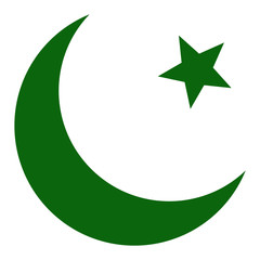 Muslim moon vector icon. Flat Muslim moon symbol is isolated on a white background.