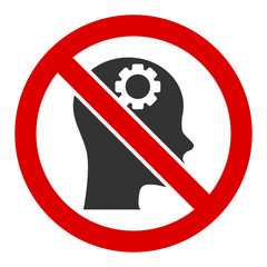 No artificial intelligence vector icon. Flat No artificial intelligence symbol is isolated on a white background.