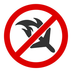 No aviation accidents vector icon. Flat No aviation accidents pictogram is isolated on a white background.