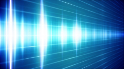 Blue Digital sound wave in perspective view