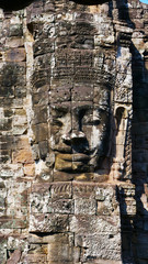 Fototapeta premium Face tower at the Bayon Temple in Angkor wat complex, Siem Reap Cambodia