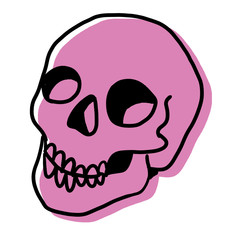 vector illustration of skull- pink