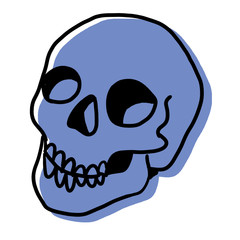vector illustration of skull- blue