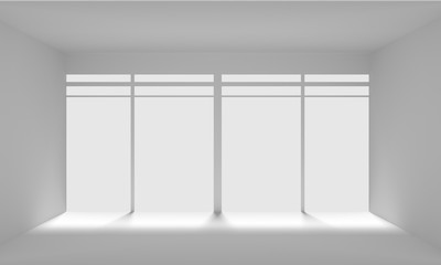 Modern bright interiors empty room. 3D rendering illustration