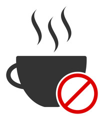 No coffee vector icon. Flat No coffee symbol is isolated on a white background.