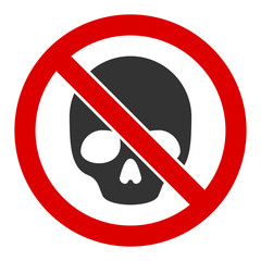 No dead skull vector icon. Flat No dead skull pictogram is isolated on a white background.