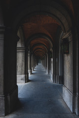Arch Shaped Tunnel in The Hague Netherlands with dark atmosphere
