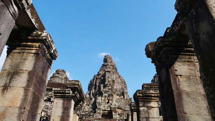 Naklejka premium Bayon Temple in Angkor wat complex, Siem Reap Cambodia