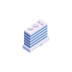 Isolated isometric white city building vector design