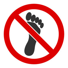 No footprint vector icon. Flat No footprint pictogram is isolated on a white background.