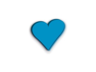 Blue Heart 3D Icon Image Heart Logo Sign Love Flat Design Vector Illustration