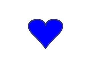 Blue Heart Icon Image Heart Logo Sign Love Flat Design Vector Illustration