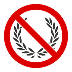No glory vector icon. Flat No glory pictogram is isolated on a white background.