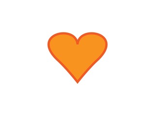 Orange Heart Icon Image Heart Logo Sign Love Flat Design Vector Illustration