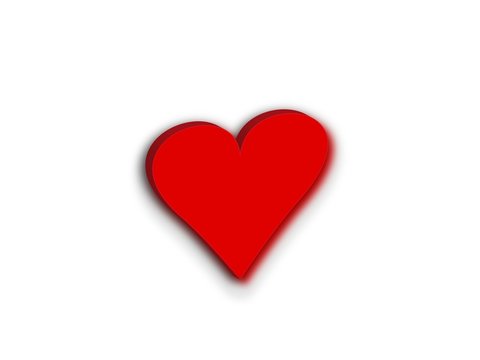 Red Heart 3D Icon Image Heart Logo Sign Love Flat Design Vector Illustration