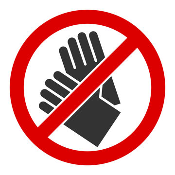 No Gloves Vector Icon. Flat No Gloves Pictogram Is Isolated On A White Background.