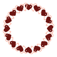 valentine s day frame made of beautiful hearts.