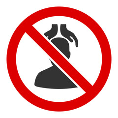 No head massage vector icon. Flat No head massage symbol is isolated on a white background.