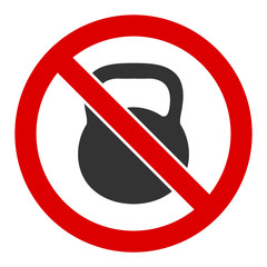 No heavy weight vector icon. Flat No heavy weight pictogram is isolated on a white background.