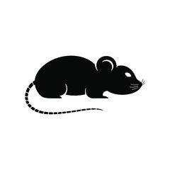 black mouse logo design inspiration, vector rat