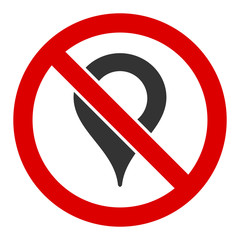 No map marker vector icon. Flat No map marker pictogram is isolated on a white background.
