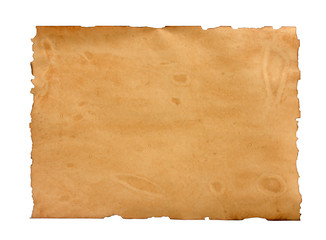 Old paper isolated on white background