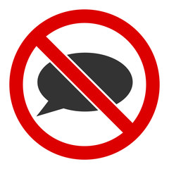 No message vector icon. Flat No message symbol is isolated on a white background.