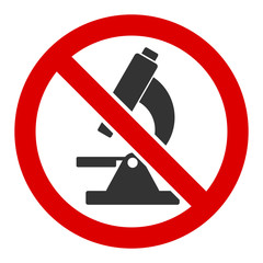 No microscope vector icon. Flat No microscope symbol is isolated on a white background.