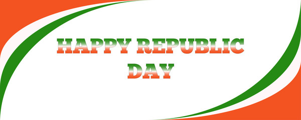 Concept of Indian holiday Republic Day with inscription Republic Day In english.Template for background, banner, card, poster with text inscription. Vector illustration.