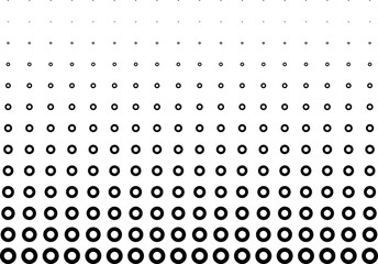 Abstract halftone dotted background. Monochrome pattern with dot, torus, circles.  Vector modern futuristic texture for posters, sites, business cards, postcards, interior design, labels and stickers